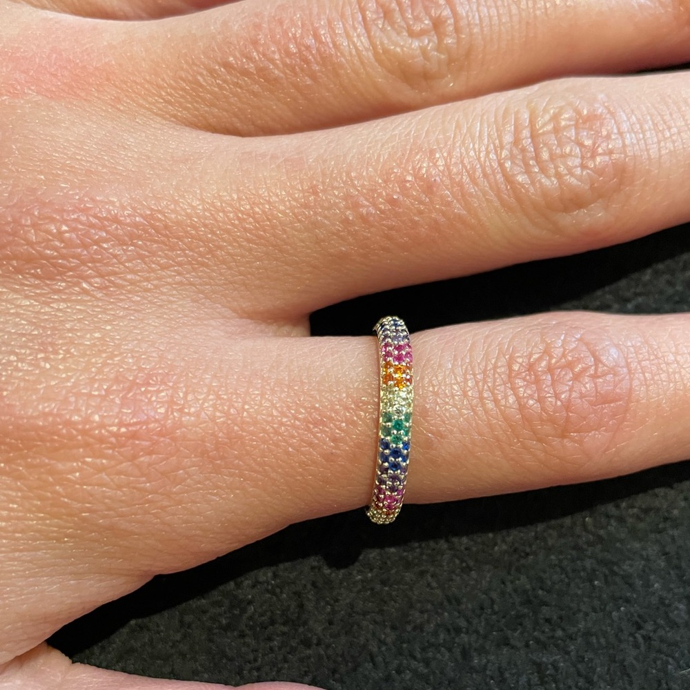 Multi Colored Pave Ring - image 4